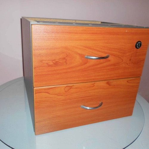 Wooden Office Drawer Unit with 2 Drawers like new, reversible mounting