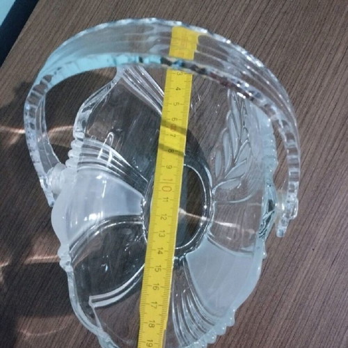 Crystal fondue bowl like new, oval with removable plexiglass handle