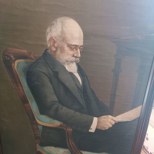Oil painting with portrait of Eleftherios Venizelos used