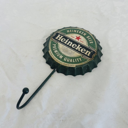 Heineken Retro Metal Wall Hook Used, 18x10cm
