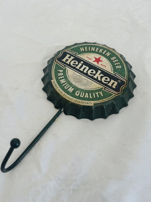 Heineken Retro Metal Wall Hook Used, 18x10cm