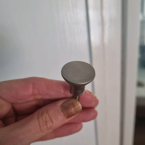 Vintage knobs used, pack of 6, Atomic Space Age silver