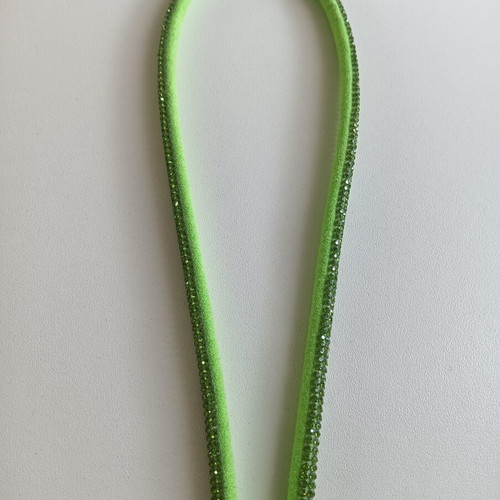 Lanyard with rhinestones like new, green for phone or keys