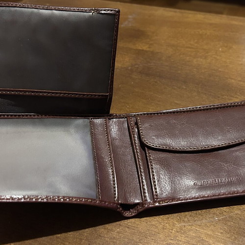 Diplomat brown leather wallet, new with box