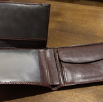 Diplomat brown leather wallet, new with box