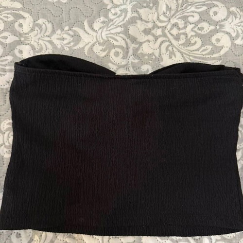 H&M strapless top black XS like new, front knot design