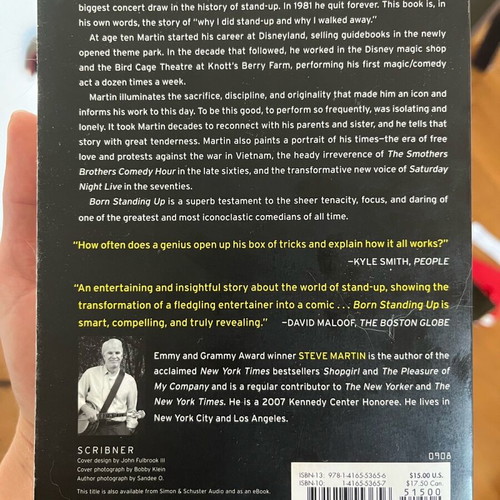 Steve Martin Born Standing Up biography like new