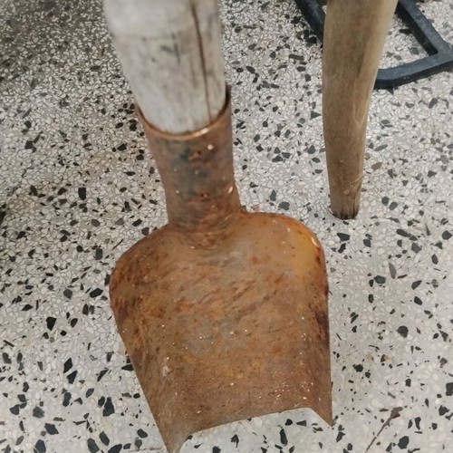 Retro metal shovel (sovat) for coal and ash