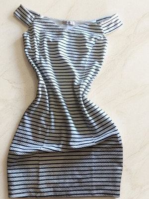 Mini dress striped Bershka new, size small, black and white
