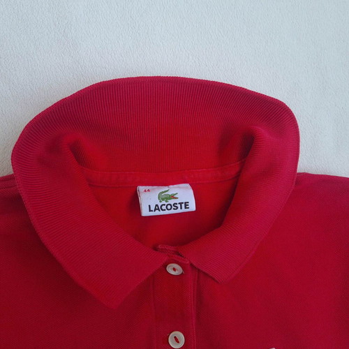 Lacoste women's red polo shirt XL slim fit short sleeve