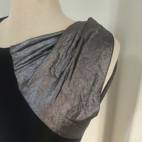Armani vintage black silver viscose blouse S like new
