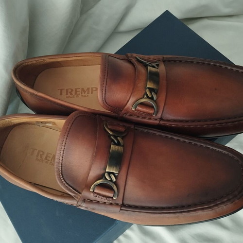GK Uomo Italian leather shoes like new, tan color, casual style, size 43