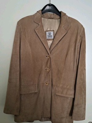 Leather castor jacket tan like new, size S
