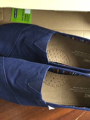 Мъжки еспадрили Toms от плат в тъмносиньо нови, размер 43