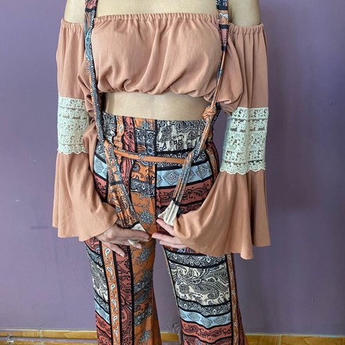 Nidodileda top blouse like new, brown, onesize