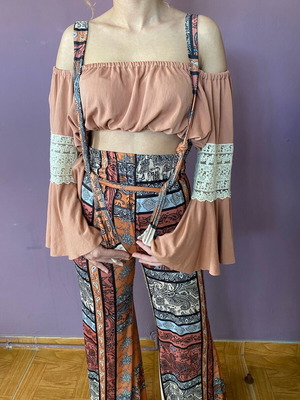 Nidodileda μπλούζα τοπ σαν καινούργιο, καφέ, Onesize