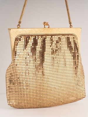 Vintage Gold-Tone Metal Mesh Evening Bag used