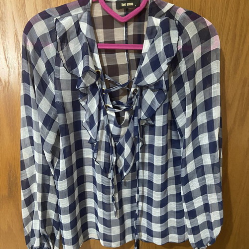 Blouse like new, lightweight, size S, white and blue