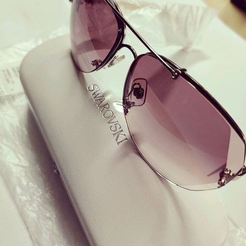 Swarovski swk sun sk006 16z sunglasses new pink and purple
