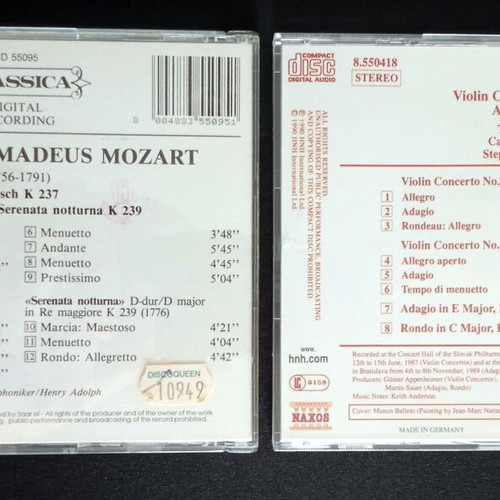 W.A. Mozart 7 CDs used, classical music set