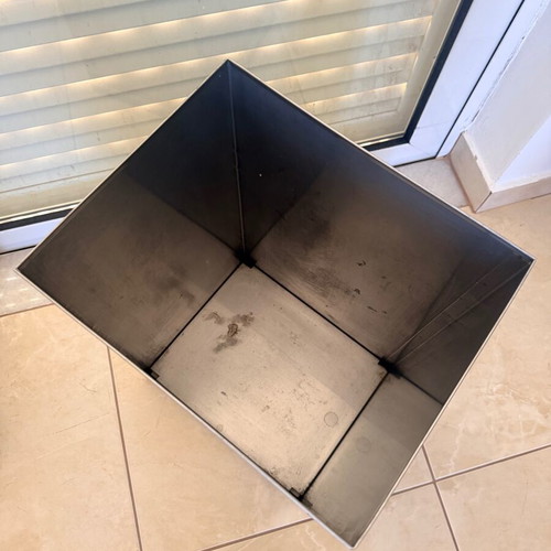 Square open trash bin inox satin finish 40LT used