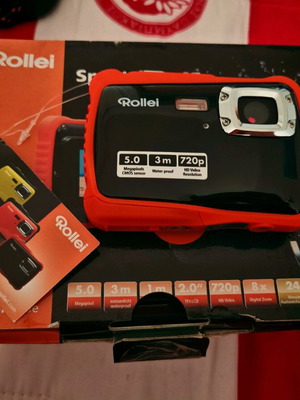 Rollei Sportsline S65 αδιάβροχη φωτογραφική μηχανή αμεταχείριστη στο κουτί, πορτοκαλί μαύρο