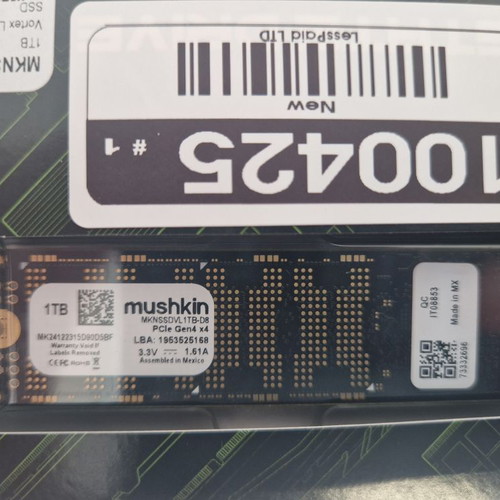Mushkin Vortex-LX 1TB PCIe Gen4 x4 NVMe 1.4 M.2 SSD like new