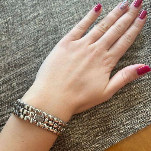 Tous bracelet with bear charms steel, like new, gold color