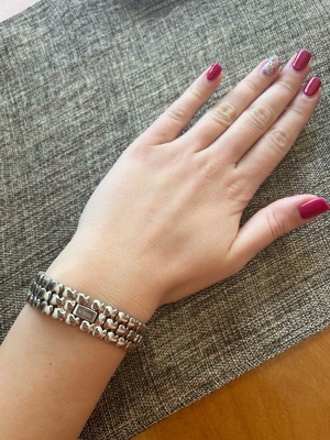 Tous bracelet with bear charms steel, like new, gold color