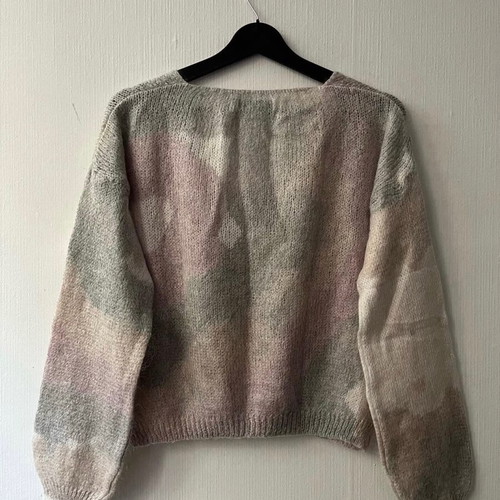 Wool-blend cropped sweater Toi&Moi used, white and pink