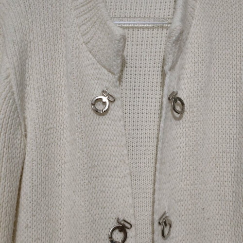 Cream wool jacket like new with silver buttons