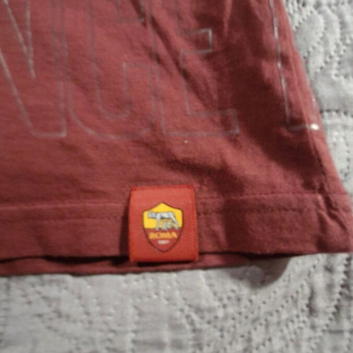 AS Roma T-shirt, burgundy with yellow details, size M