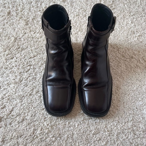 Vintage Armando d’alessandro buckled ankle boots with zipper, used, genuine leather size 40