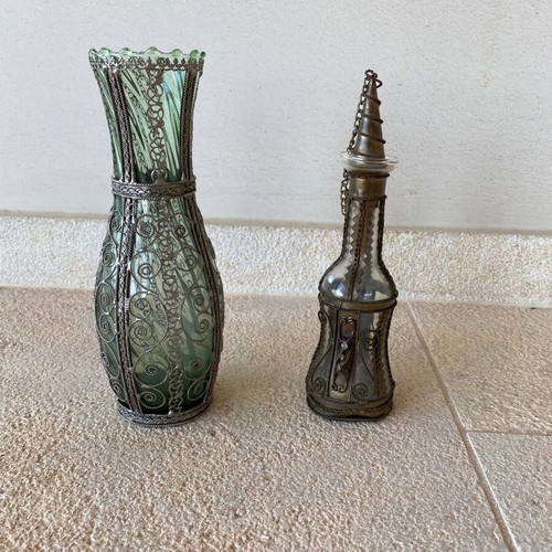 Two decorative items used, about 22 cm height