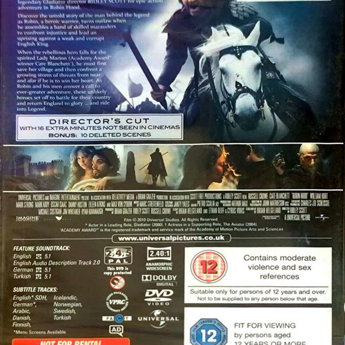 Robin Hood DVD new, action movie with Russell Crowe