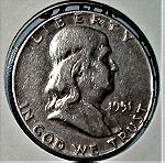  1951 Η.Π.Α ½ Δολάριο, Μισό δολλάριο Φράνκλιν.##5