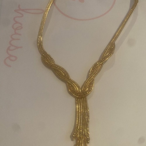 Women's gold necklace with details, new, gold-plated
