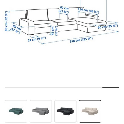KIVIK IKEA corner sofa with chaise lounge new