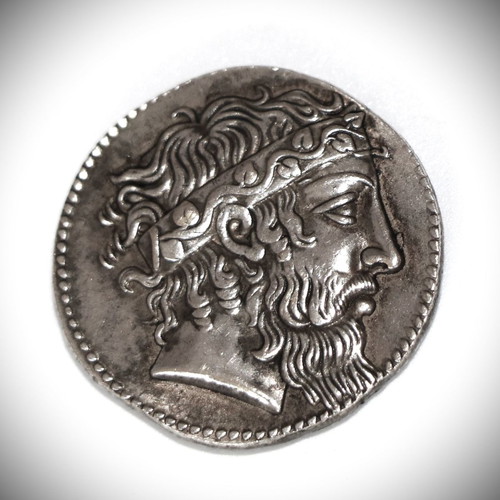 Ancient Dionysus Head Silver Coin Pendant new