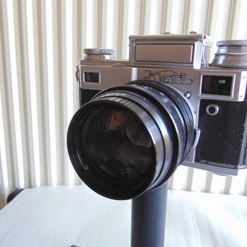 Kiev 3A 1956 camera used with 3 lenses and accessories
