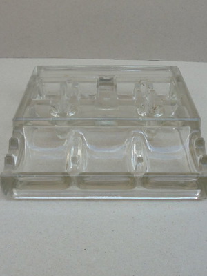 Glass American Art Deco inkwell about 80 years old