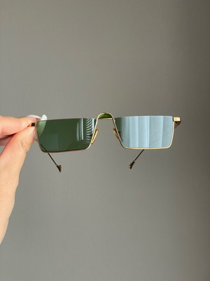 Eyepetizer Unisex Sunglasses like new, green and gold