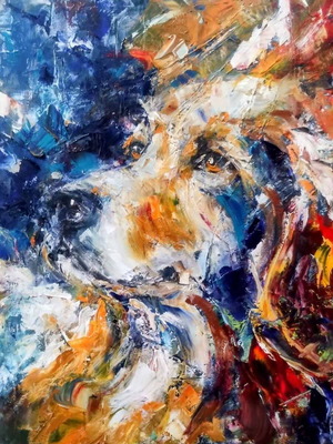 Oil painting "Hidden Loyalty" new, 40x40 cm canvas