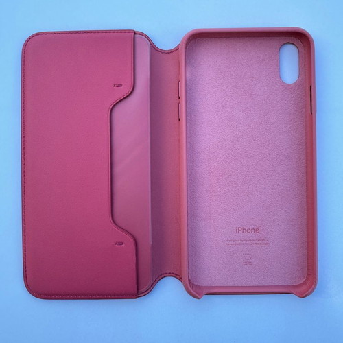 iPhone Xs Max Leather Folio Apple Original new, Peony Pink color