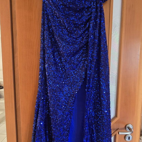 Maxi dress blue with sequins, new, size L