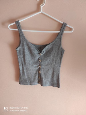 Rib Cotton Gray Shirt like new, sizes XS and S