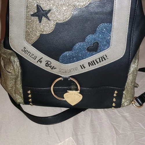 Le Pandorine women's bag used, black with gold details