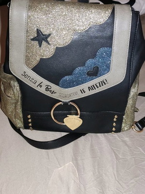 Le Pandorine women's bag used, black with gold details