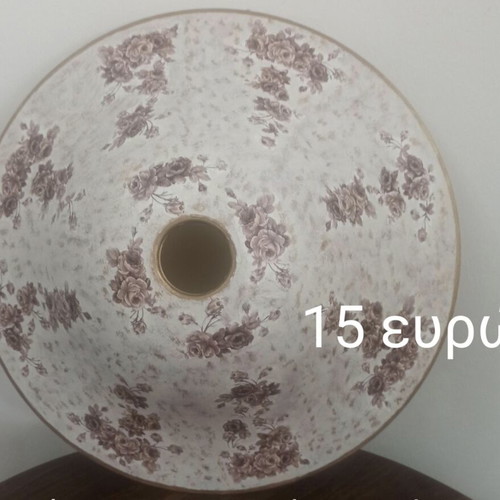 Lampshade refurbished with chalk paint and decoupage