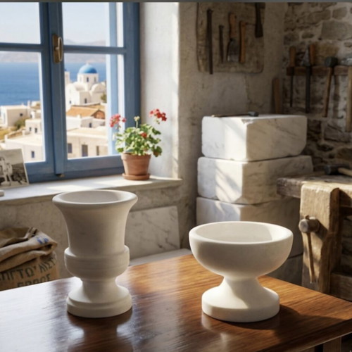 Decorative items from Parian marble like new